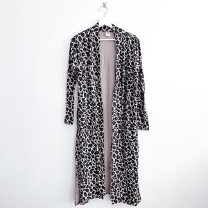 Smash + Tess Womens Leopard Print Duster Cardigan Small